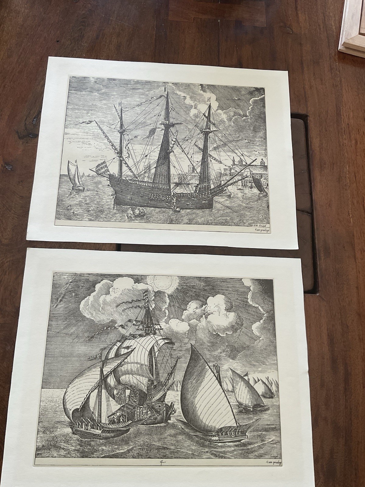 Early 20th Century Pieter Bruegel Ship Intaglio Restrike Prints