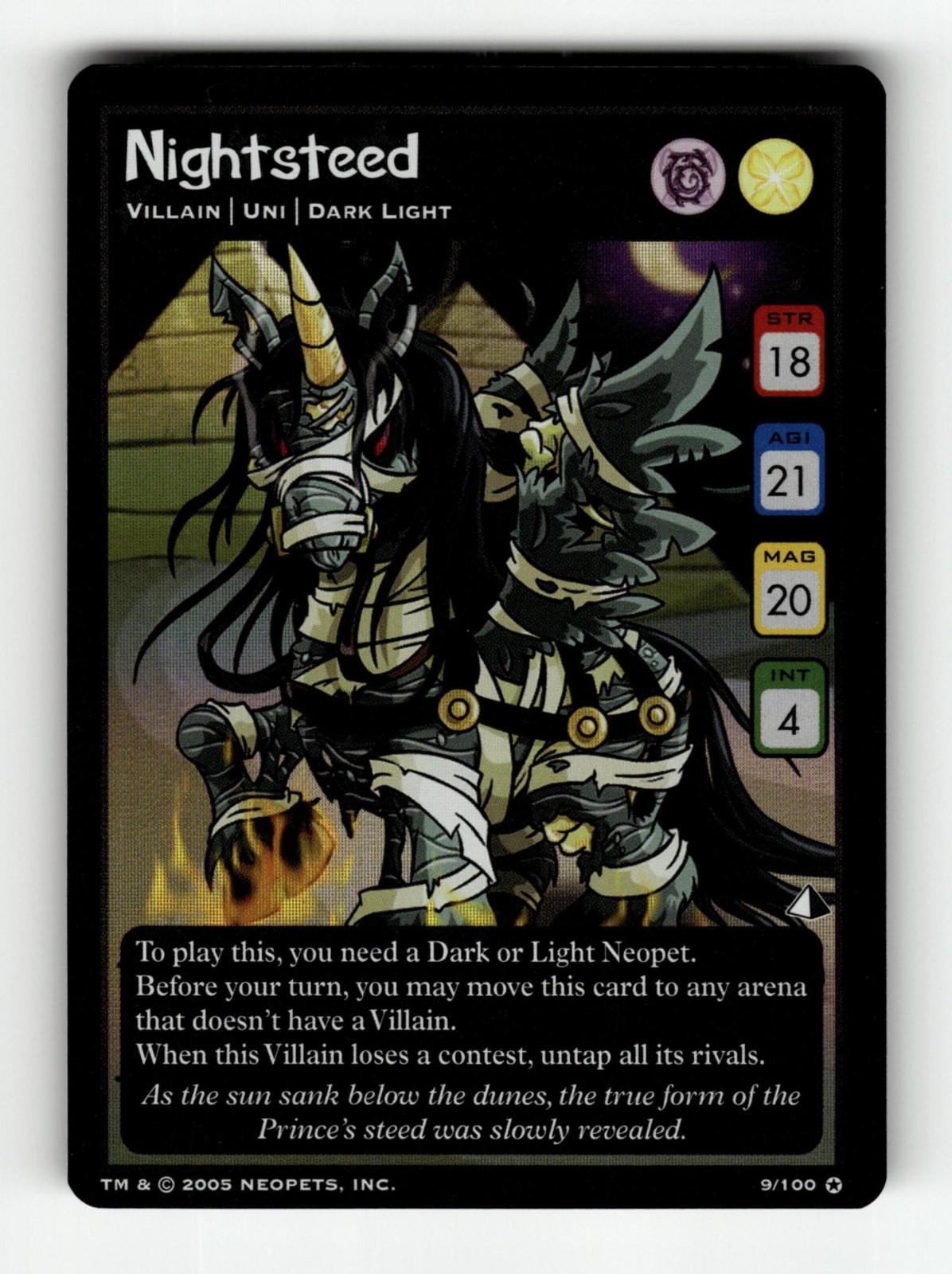 Nightsteed 9/100 Lost Desert Ultra Rare 2005 Neopets TCG LP