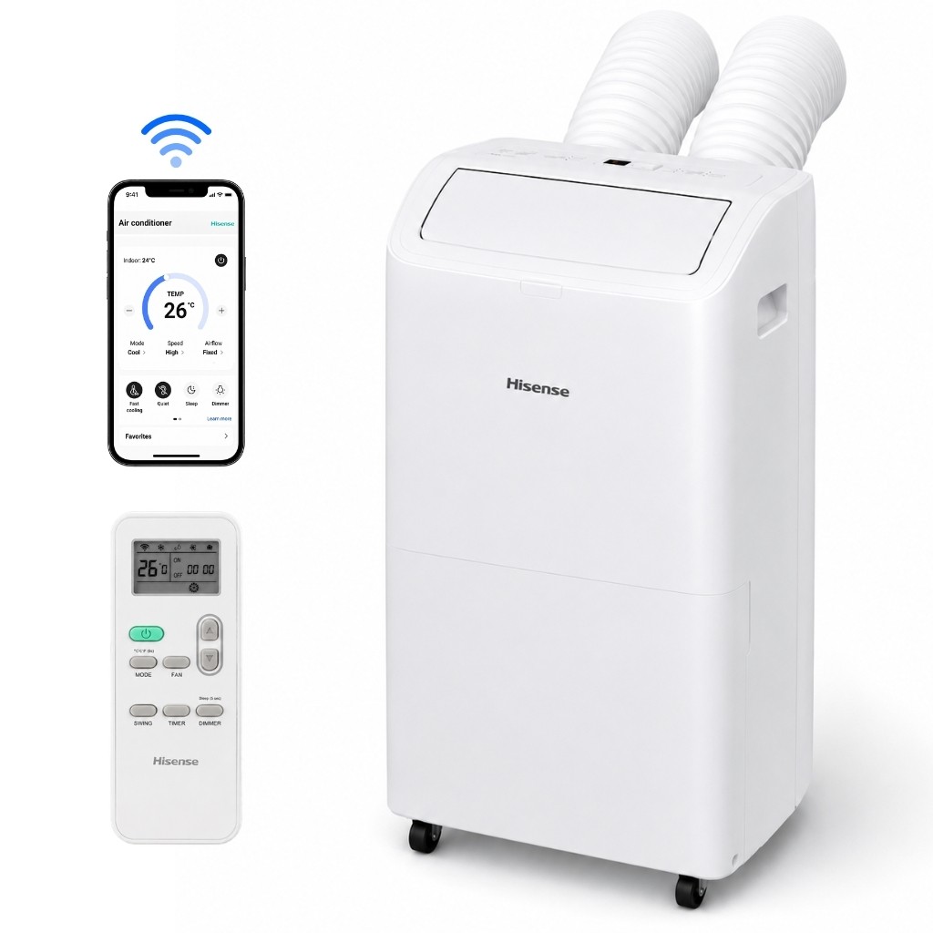 Hisense 8,000 BTU DOE Smart Portable Air Conditioner Dual Hose w/ Inverter