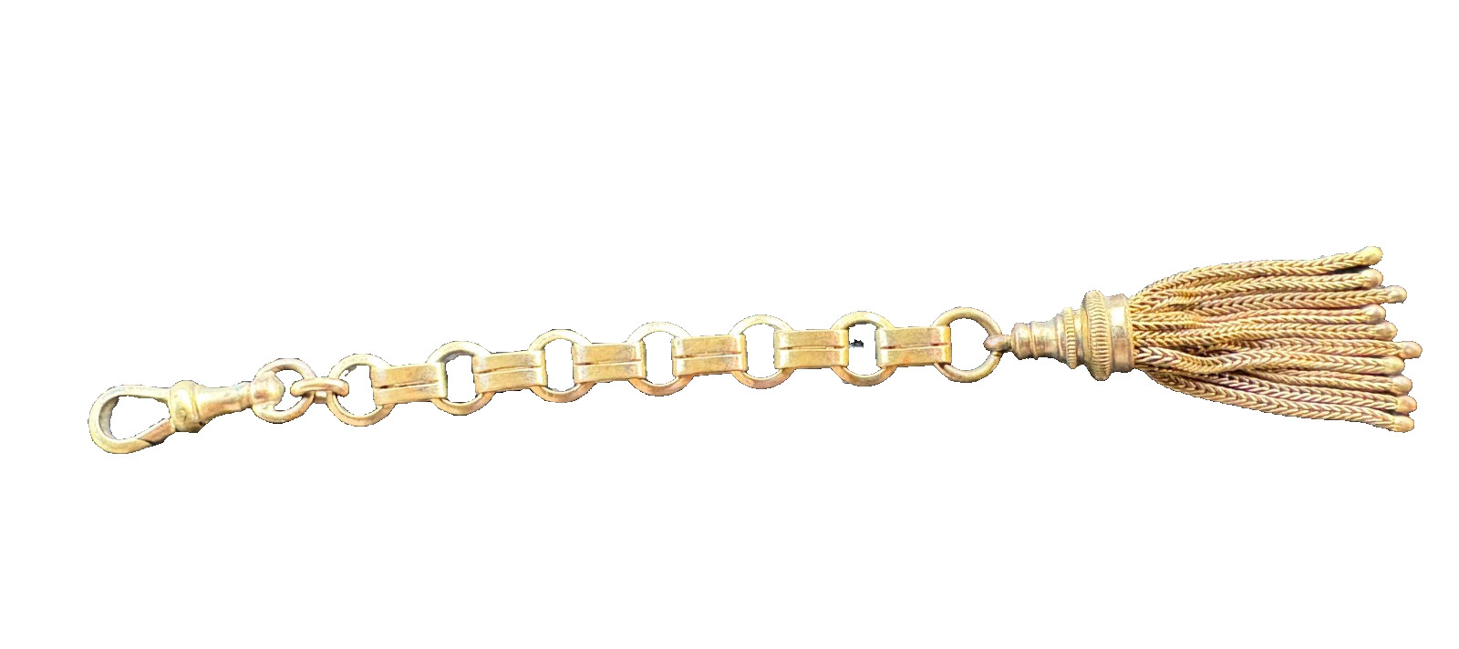 Antique Victorian Kollmar & Jourdan Roled Gold Albert Watch Chain Tassel Fob