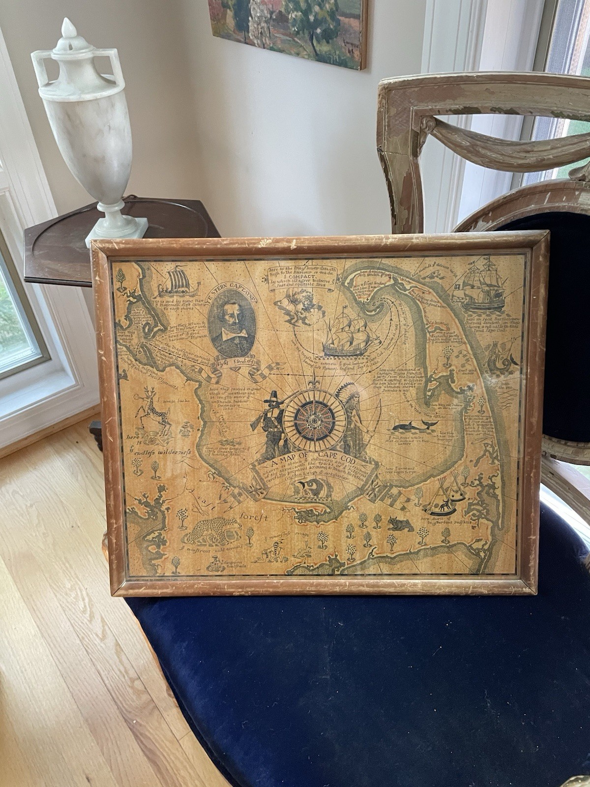 ANTIQUE PERFECT CONDITION COULTON WAUGH CAPE COD PICTORIAL MAP SIGNED AND DATED ANTIQUE PERFECT CONDITION COULTON WAUGH CAPE COD PICTORIAL MAP SIGNED AND DATED