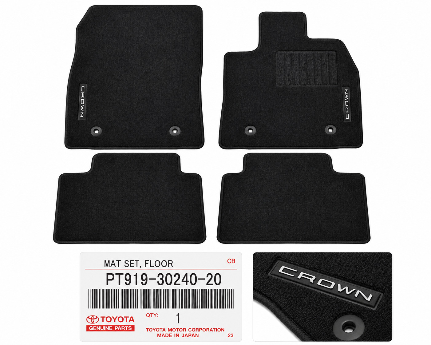 Toyota Crown, Crown Signia Carpet Floor Mats Genuine OEM PT919-30240-20 Toyota Crown, Crown Signia Carpet Floor Mats Genuine OEM PT919-30240-20