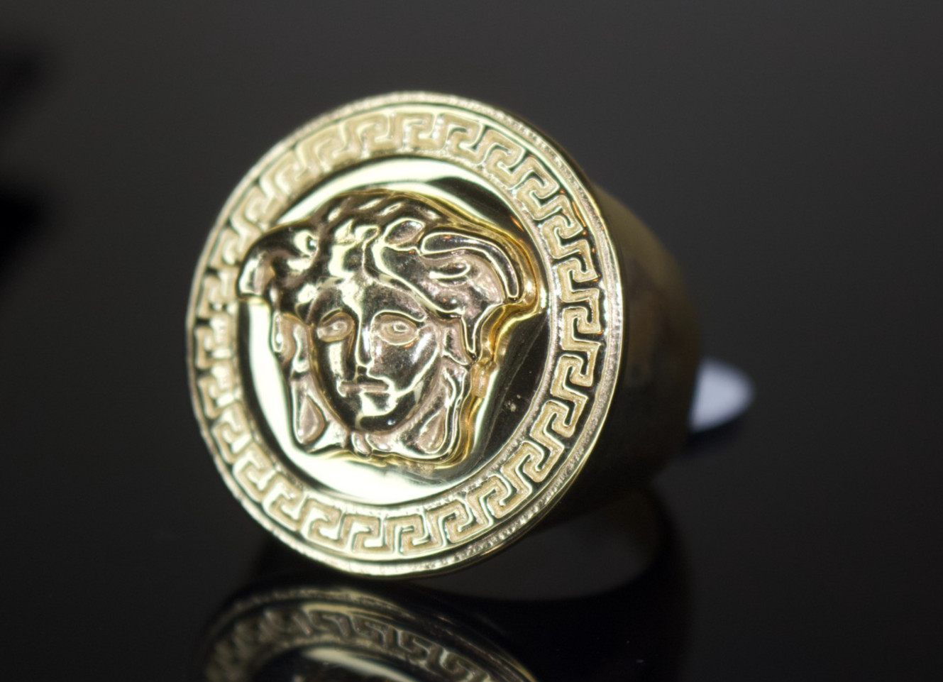 MASSIVE XL Medusa Men\'s Statement RING 26g ULTRA HEAVY Gold FAST SHIPPING