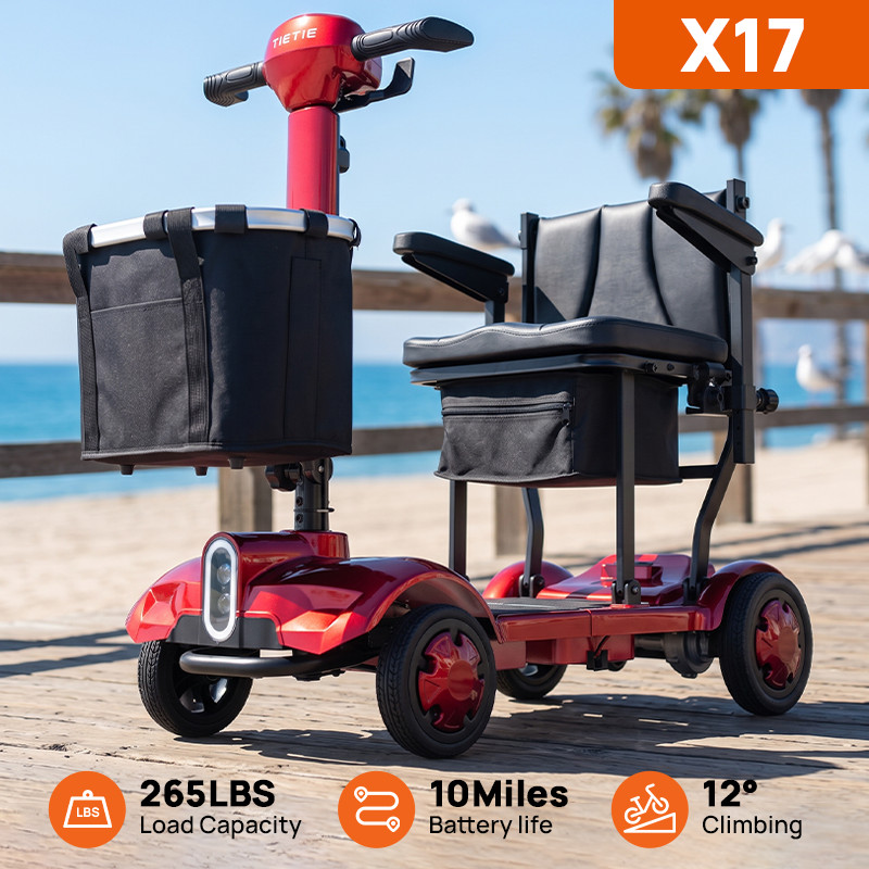 URLIFE Foldable Lightweight Mobility Scooter 4Wheel 270W Electric Travel Scooter