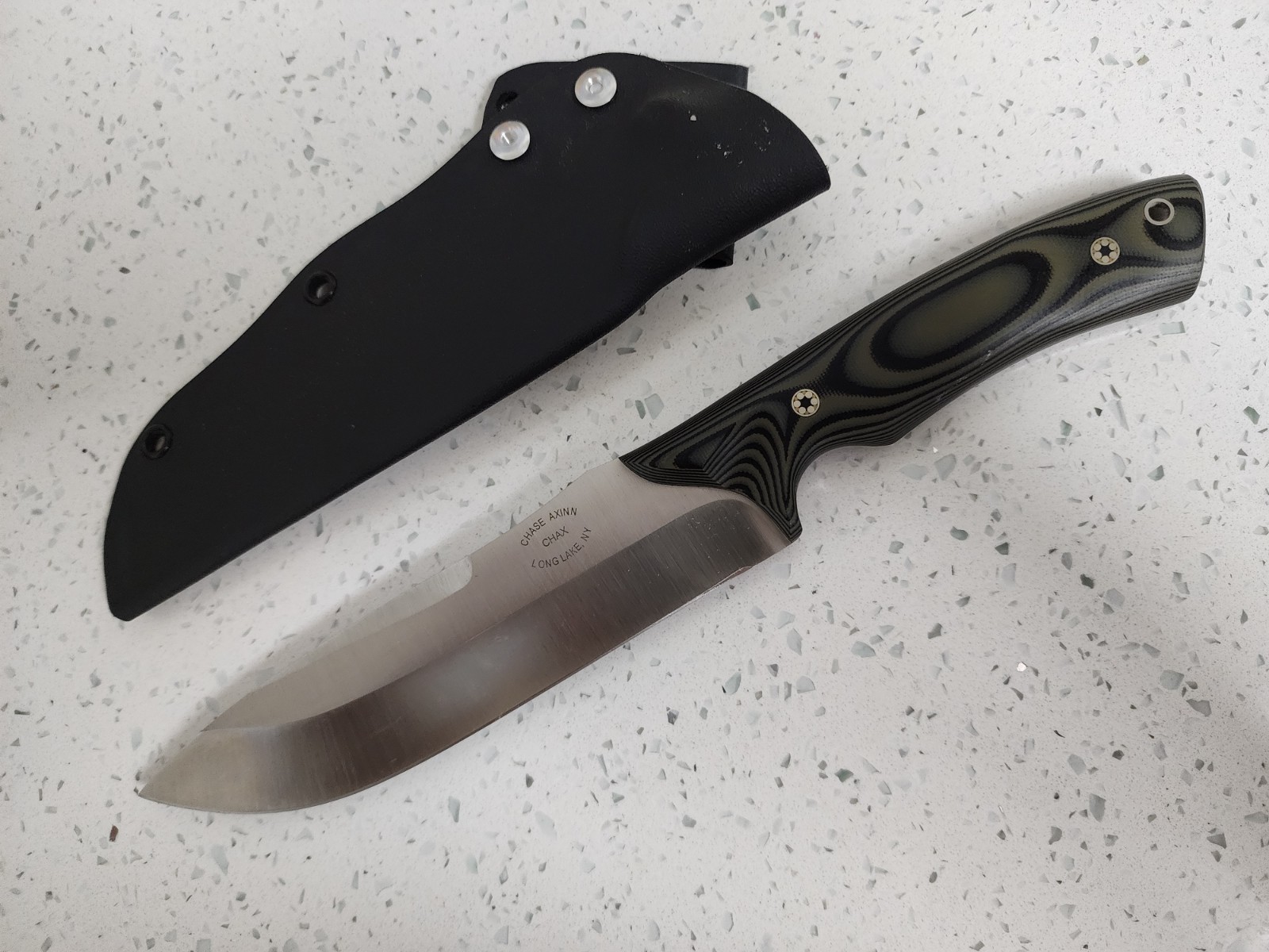 CHAX Custom Made Drop POINT S30V KNIFE Chase Axinn LONG LAKE NY CHAX Custom Made Drop POINT S30V KNIFE Chase Axinn LONG LAKE NY