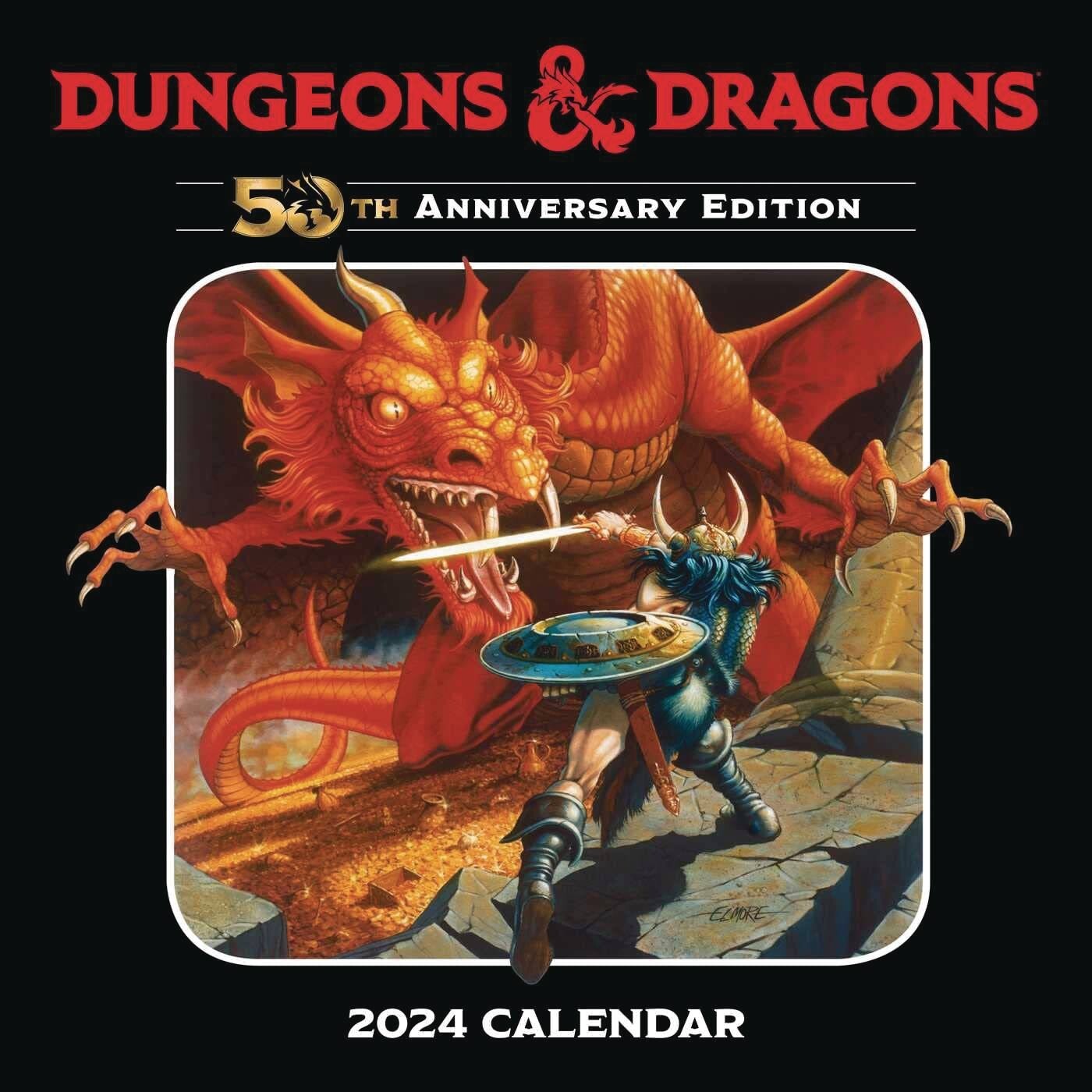 🔥🐲 SEALED BRAND NEW D&D 50TH ANNIVERSARY 2024 WALL CALENDAR DUNGEONS & DRAGONS