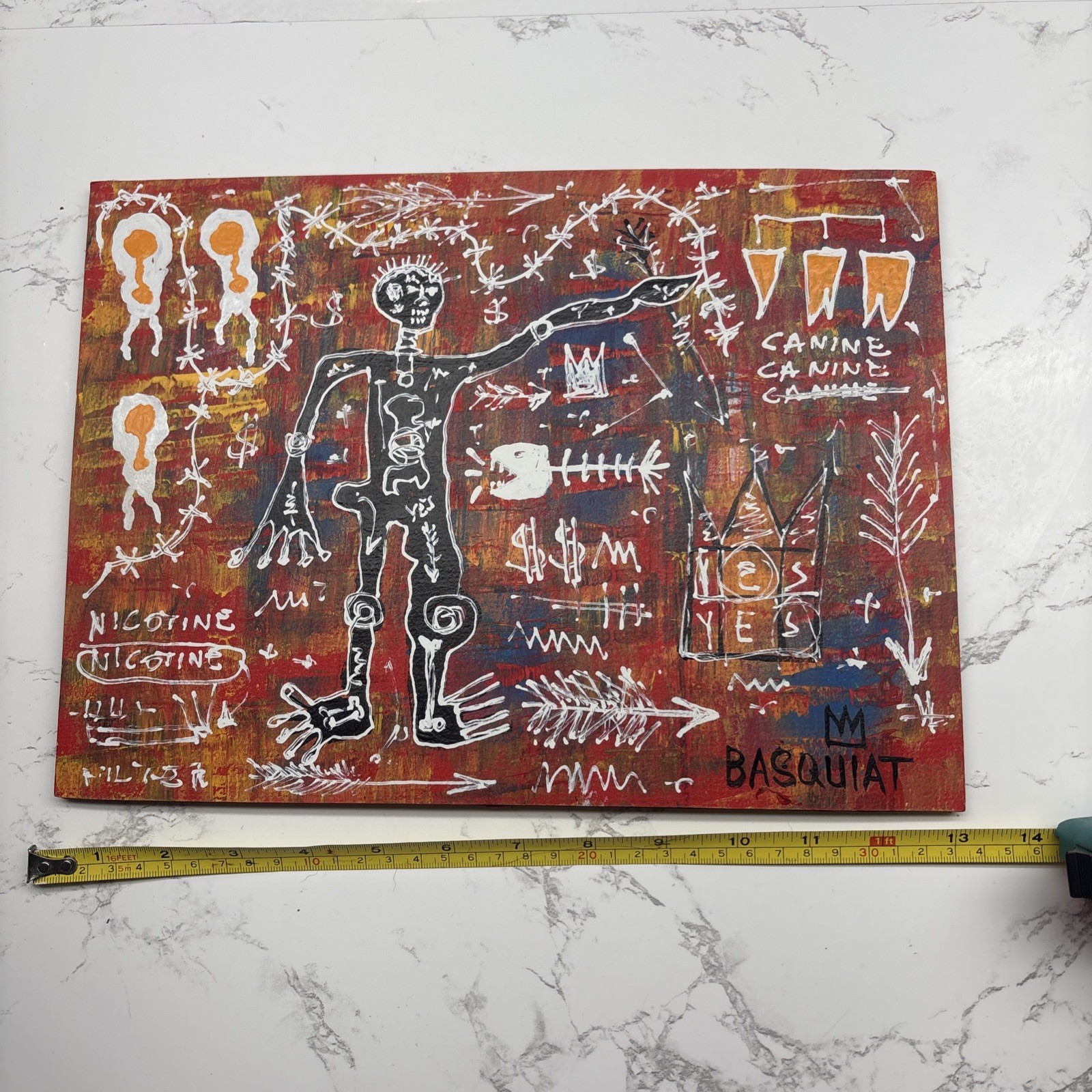 Authentic Vintage Jean-Michel Basquiat Acrylic Painting Authentic Vintage Jean-Michel Basquiat Acrylic Painting