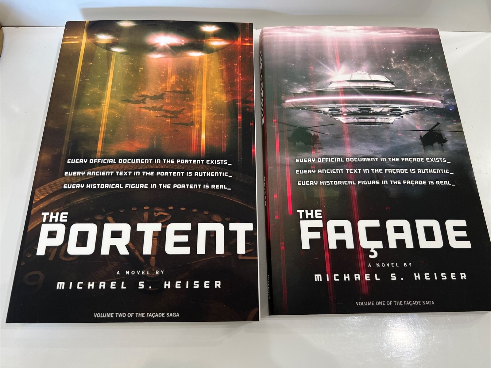 Lot of 2 Dr. Michael S. Heiser Books- Facade Saga Books 1 & 2, The Portent