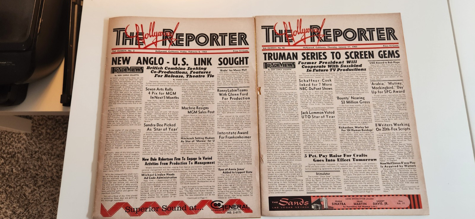 Hollywood Reporter Magazine September 1963\'s,66,67\'s,68, 83,8 issues