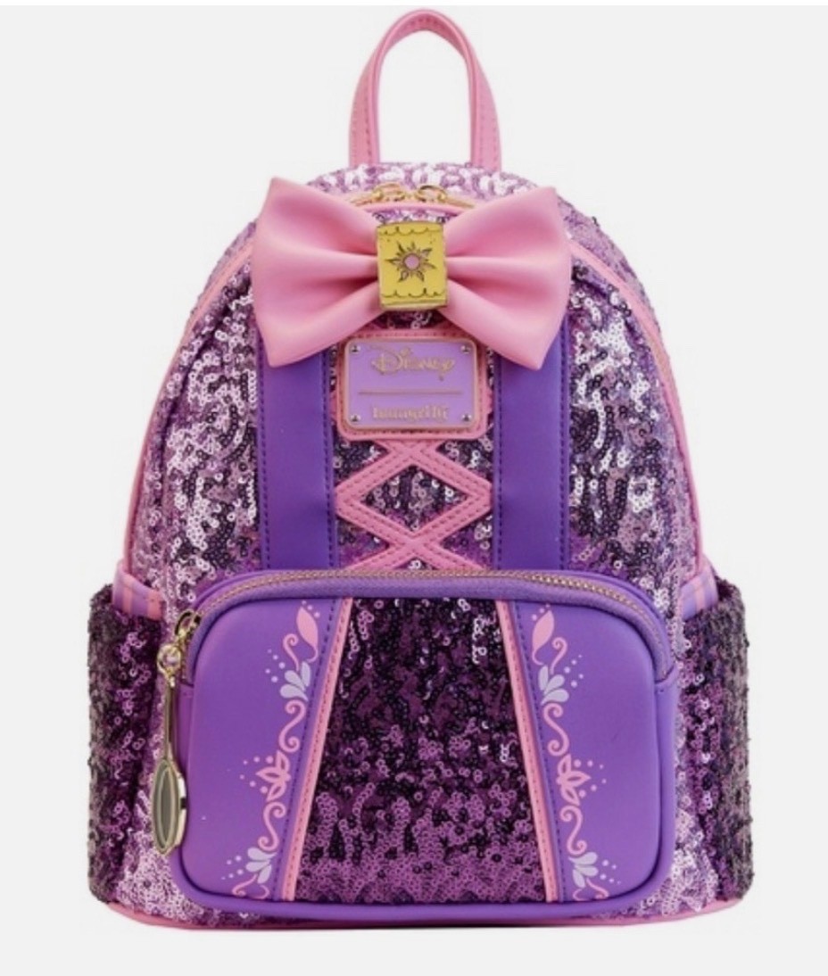 Disney Loungefly Tangled Sequins Backpack Rare Find In Hand NWT Disney Loungefly Tangled Sequins Backpack Rare Find In Hand NWT