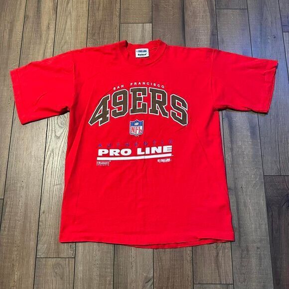 Vintage San Francisco 49ers Men's Graphic T Shirt Large Red 90s NFL Proline Vintage San Francisco 49ers Men's Graphic T Shirt Large Red 90s NFL Proline