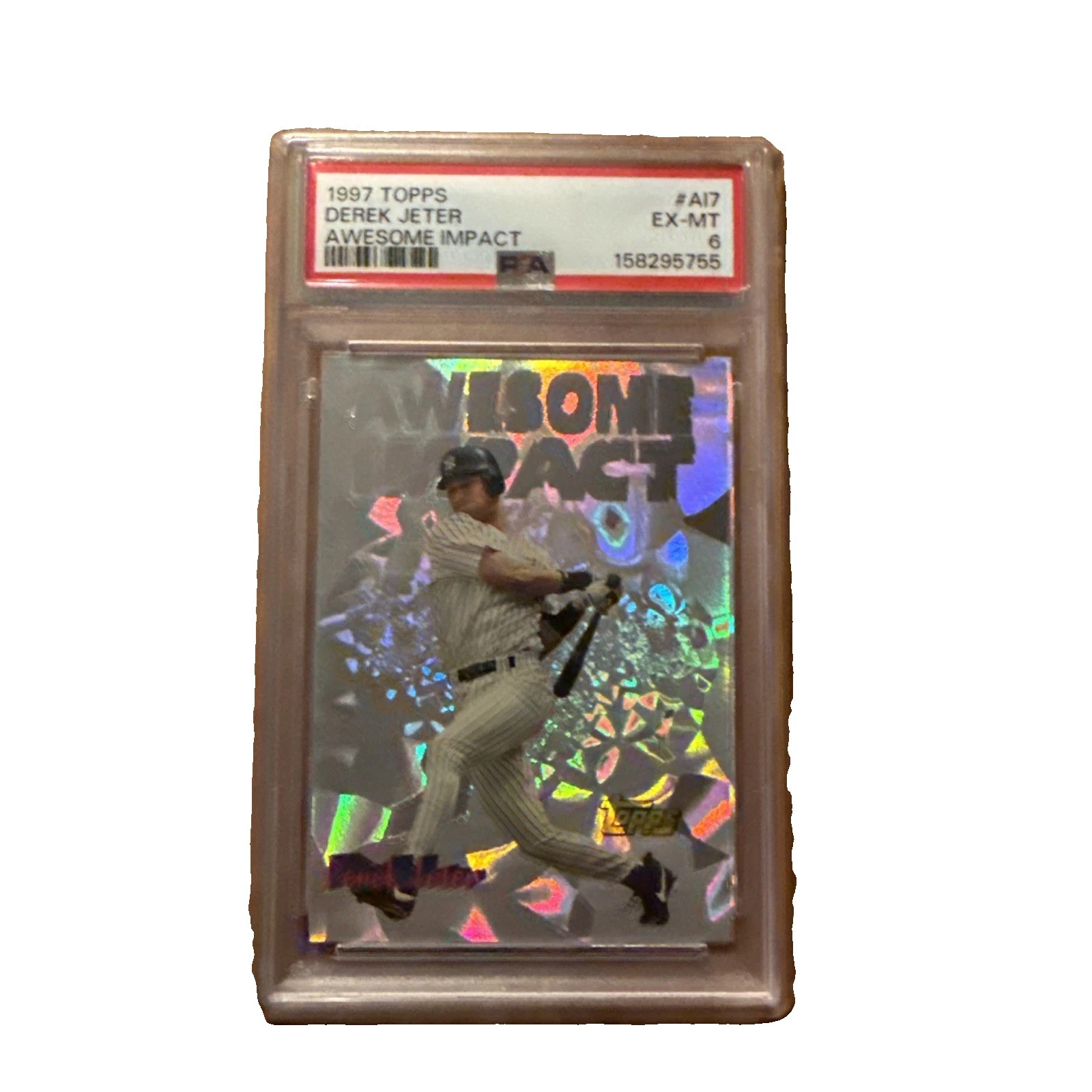 🔥⚾️1997 TOPPS AWESOME IMPACT DEREK JETER HOF PSA 6 🔥⚾️1997 TOPPS AWESOME IMPACT DEREK JETER HOF PSA 6