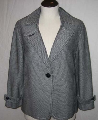 NEW Talbots Women Black & White Blazer Jacket Medium 10  $169
