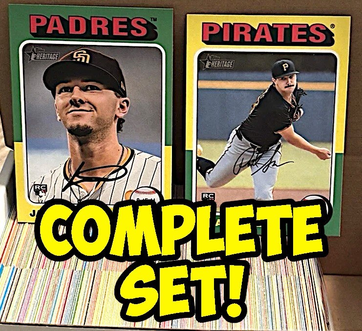 2024 Topps Heritage High Number COMPLETE BASE SET 200 Cards Skenes #501-700 2024 Topps Heritage High Number COMPLETE BASE SET 200 Cards Skenes #501-700
