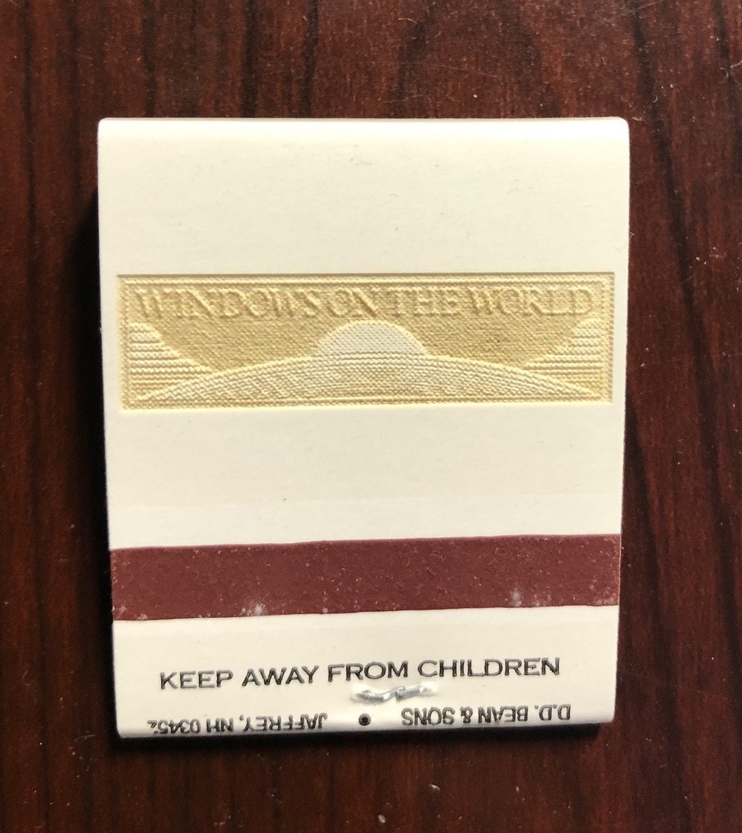 Windows On The World Matches World Trade Center 107th Floor Matchbook Windows On The World Matches World Trade Center 107th Floor Matchbook