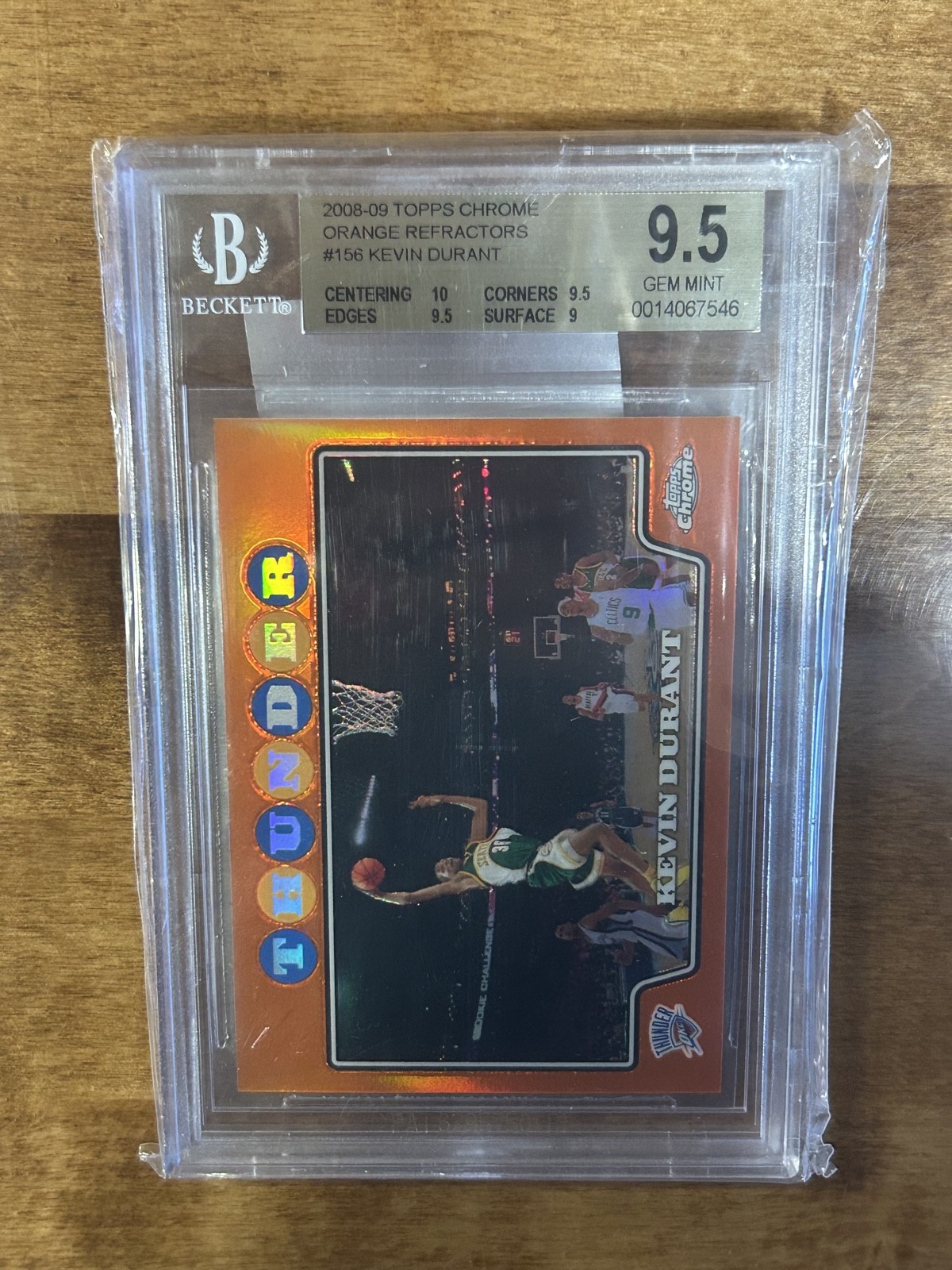 2008-09 Topps Chrome - Bgs 9.5 Kevin Durant #156 Orange Refractor /499 2008-09 Topps Chrome - Bgs 9.5 Kevin Durant #156 Orange Refractor /499