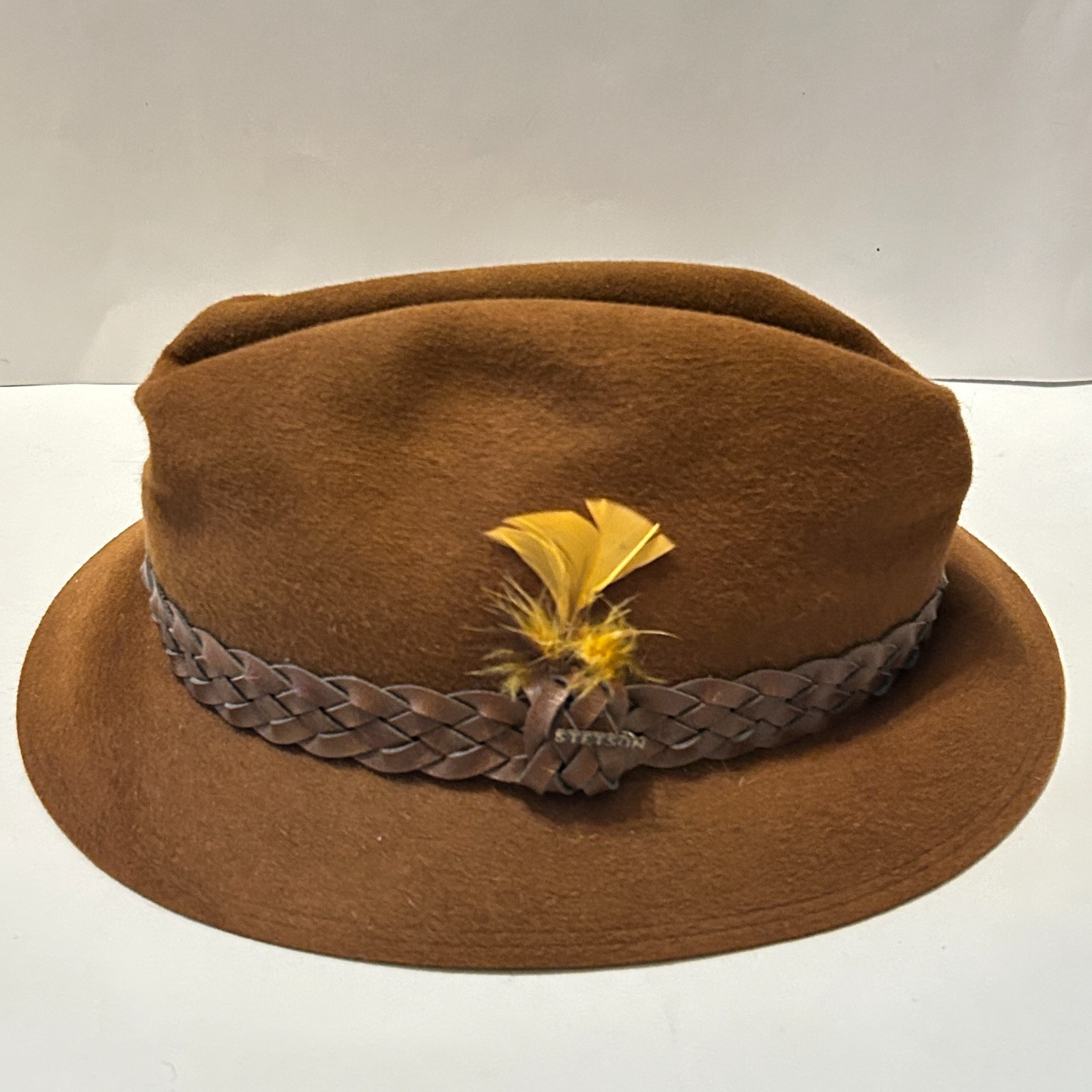 Vtg Stetson Royal Deluxe Hat Size 7 3/8 Fur Felt Brown Fedora Vtg Stetson Royal Deluxe Hat Size 7 3/8 Fur Felt Brown Fedora