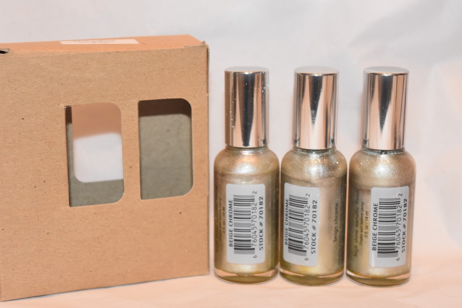 3X Mary Kate & Ashley liquid chrome / nail lacquer high shine metallic BEIGE CHR 3X Mary Kate & Ashley liquid chrome / nail lacquer high shine metallic BEIGE CHR