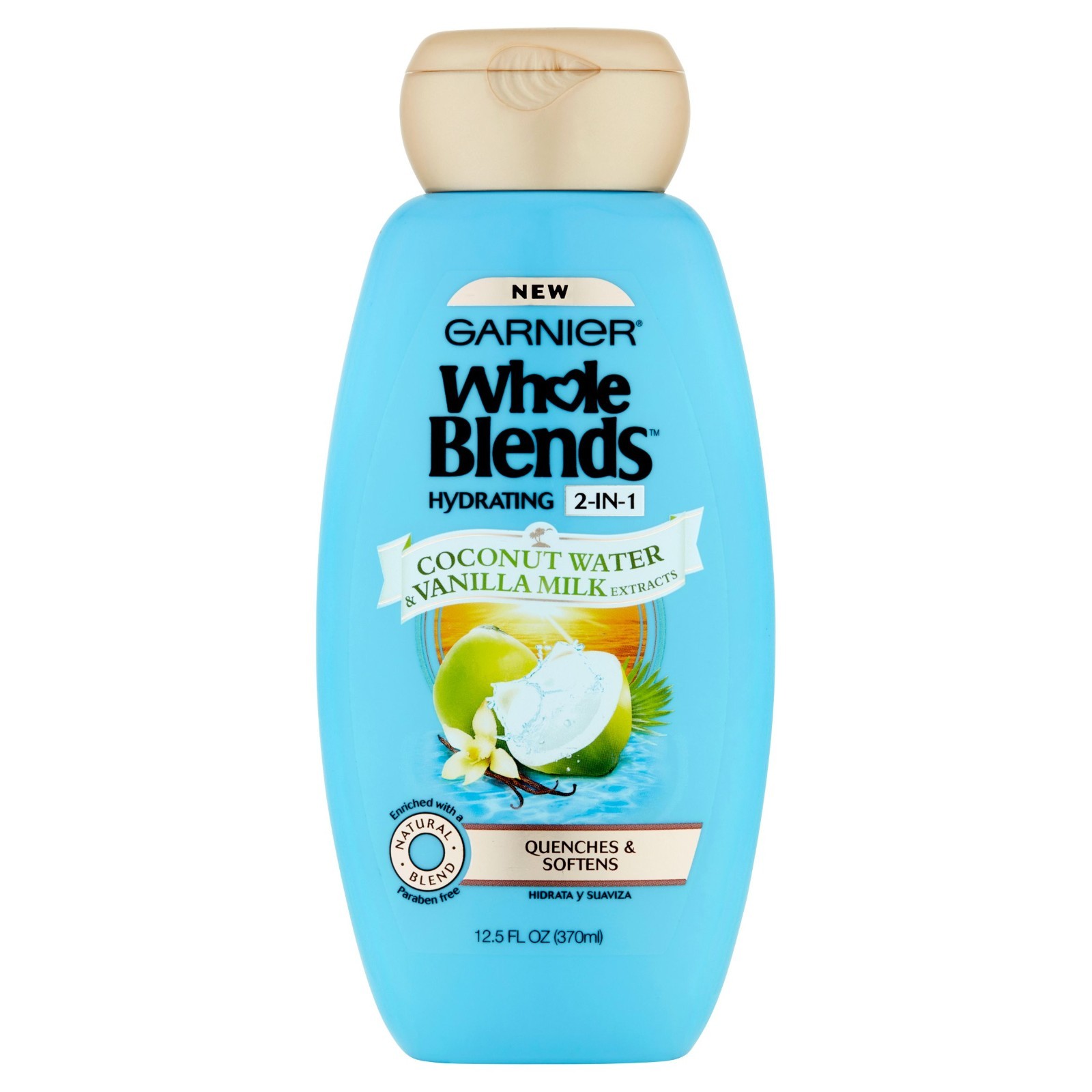 Garnier Whole Blends (2 in 1 Sham&Cond ) Coconut Water & Vanilla Milk 12.5OZ Garnier Whole Blends (2 in 1 Sham&Cond ) Coconut Water & Vanilla Milk 12.5OZ
