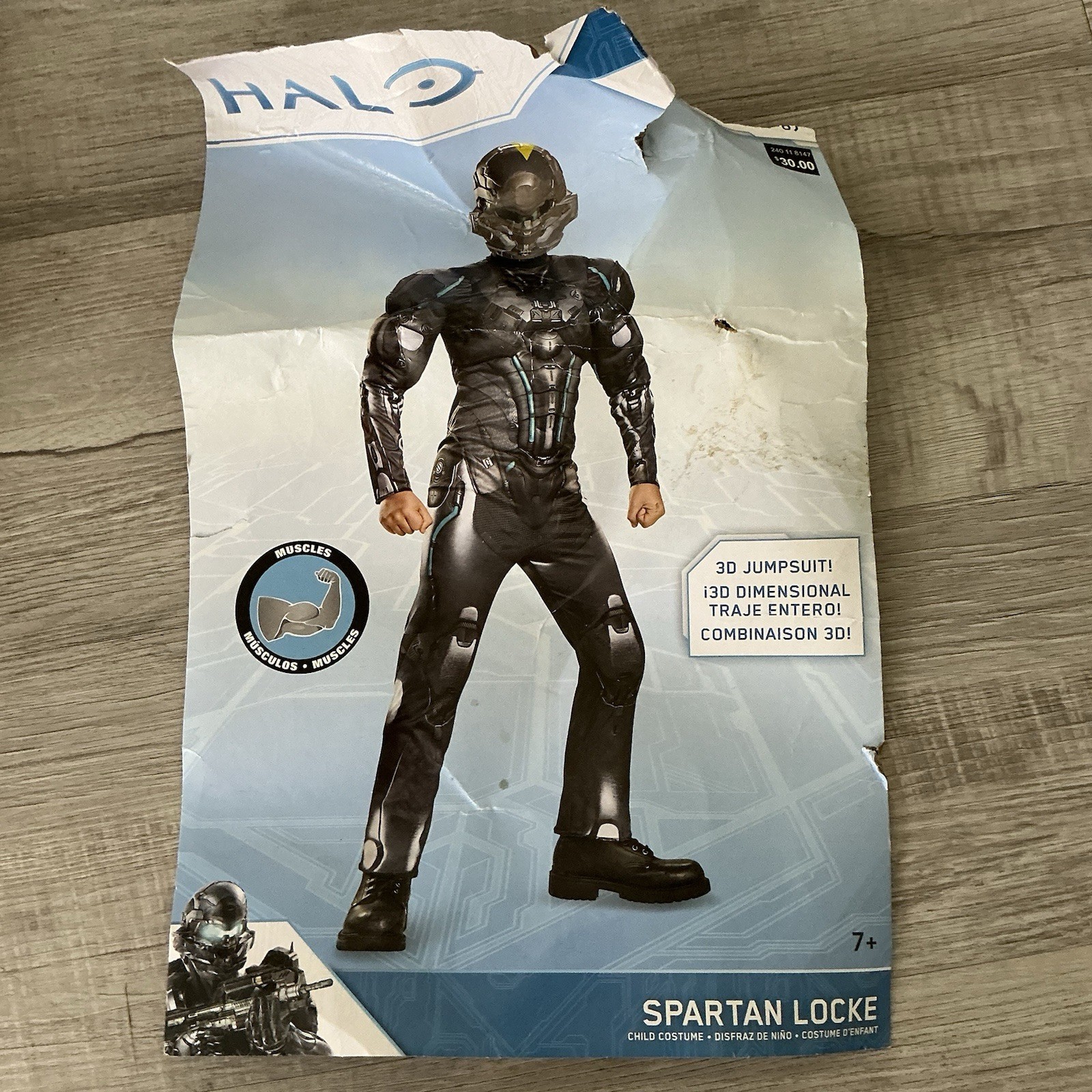 Child’s Spartan Locke Costume Jumpsuit with Mask – Size M 7–8