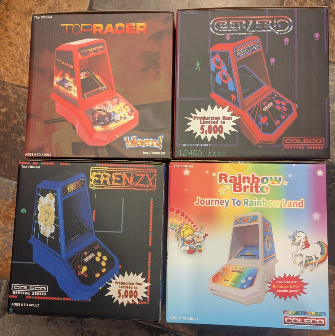 4X Coleco ARCADE Tabletop handheld arcade  video game console BERZERK FRENZY