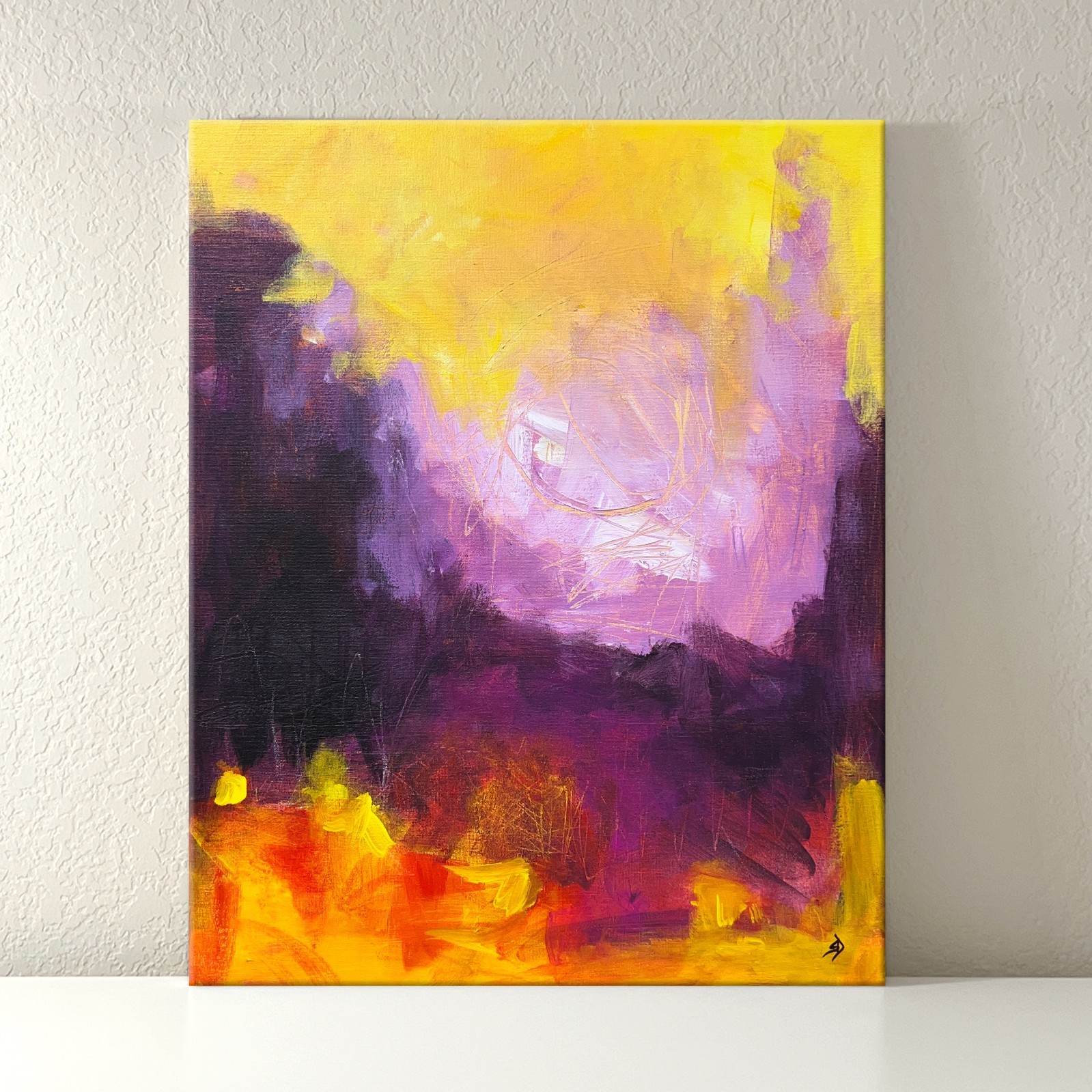 Original Abstract Expressionist Painting 16x20 Modern Canvas Wall Art