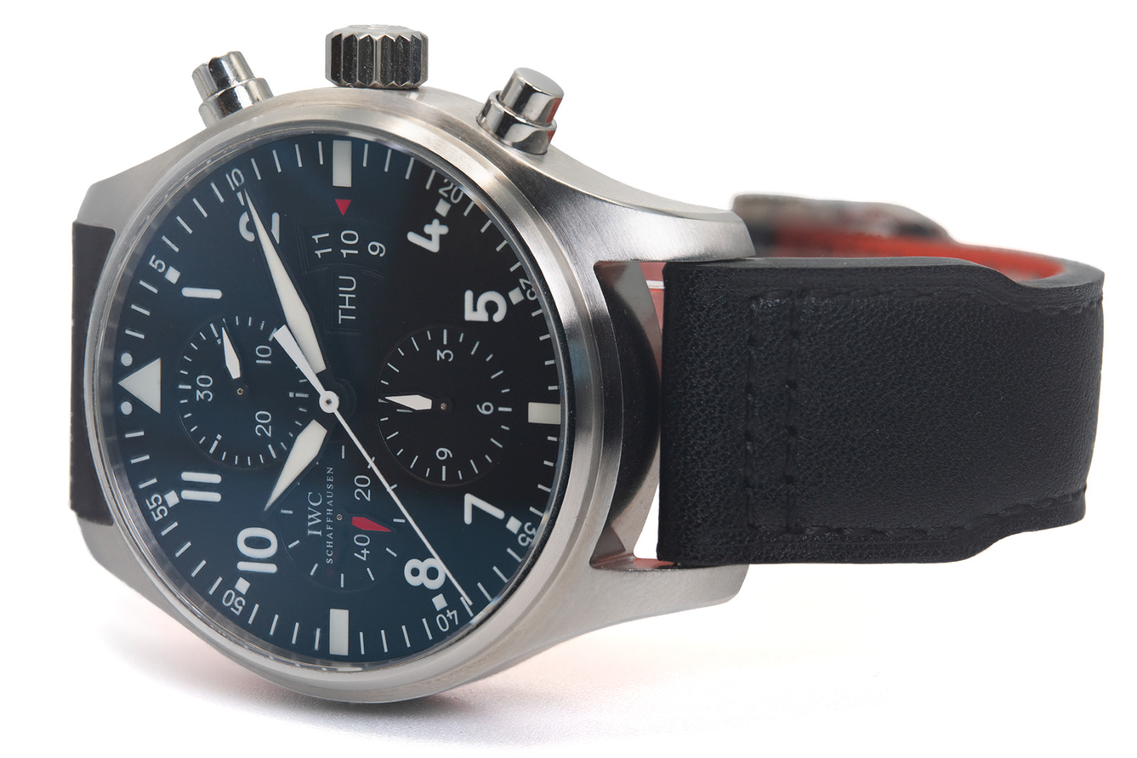 IWC Pilot's Watch Chronograph - 43mm - Day-Date - IW377701 - OEM Santoni Leather IWC Pilot's Watch Chronograph - 43mm - Day-Date - IW377701 - OEM Santoni Leather