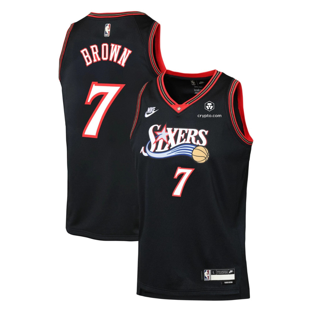 YOUTH Jaylen #7 Brown 76ers Black - All Stitched Jersey YOUTH Jaylen #7 Brown 76ers Black - All Stitched Jersey