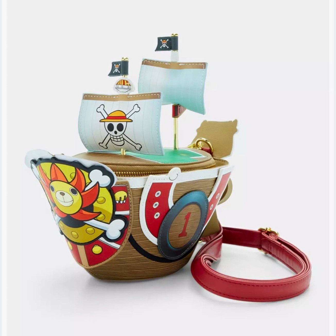 NWT One Piece Thousand Sunny Ship Crossbody Bag Faux Leather Zip NWT One Piece Thousand Sunny Ship Crossbody Bag Faux Leather Zip