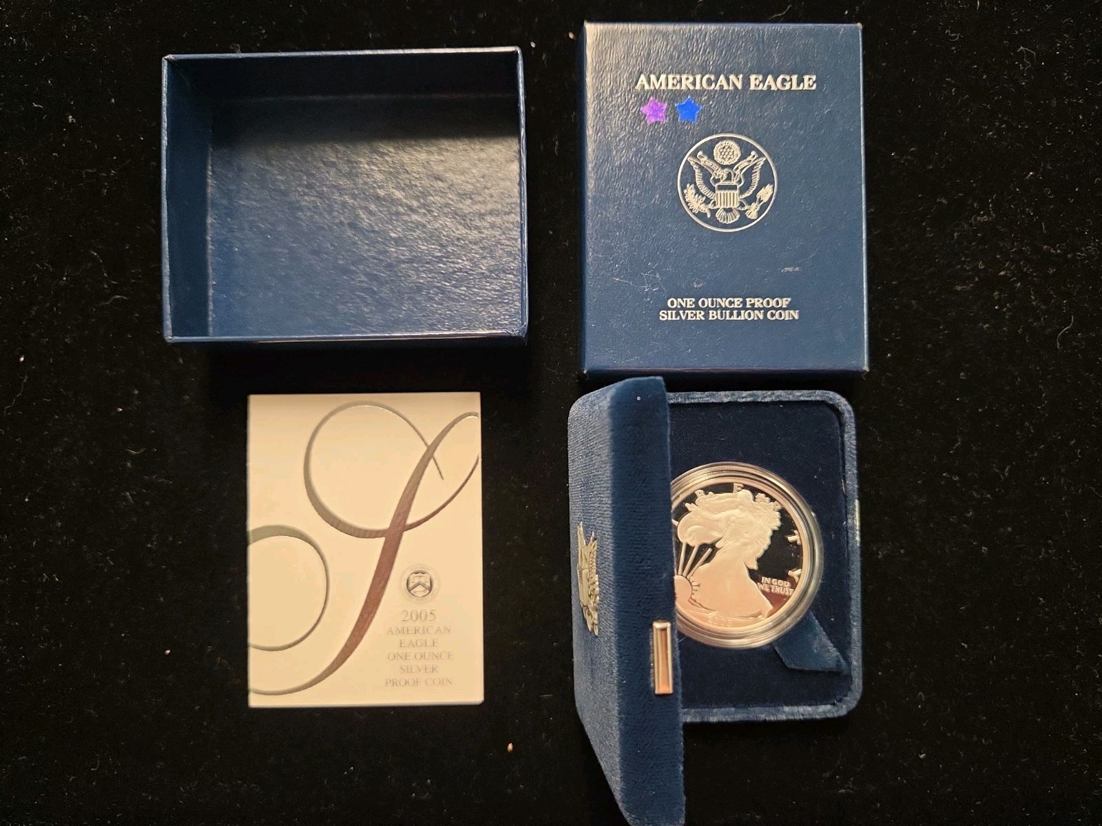 2005-W Proof $1 American Silver Eagle with OGP, BOX & COA~ L👀K SHIPS FREE