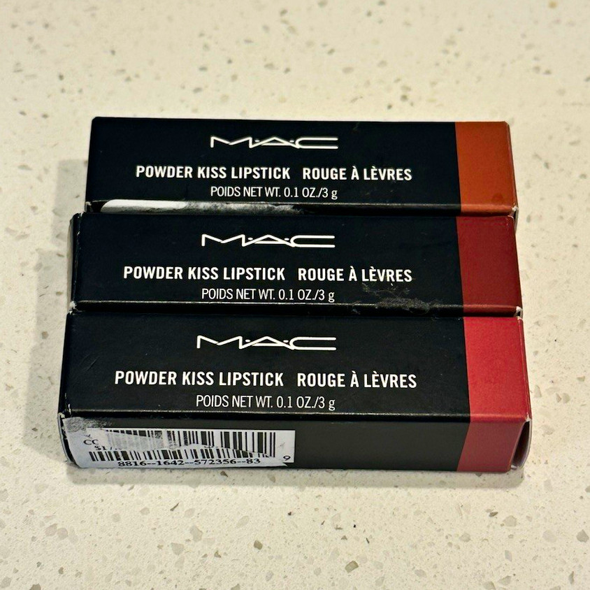 M·A·C Powder Kiss Matte Stick Lipstick Lot 3 ~ 314/925/923 | 0.1 oz M·A·C Powder Kiss Matte Stick Lipstick Lot 3 ~ 314/925/923 | 0.1 oz