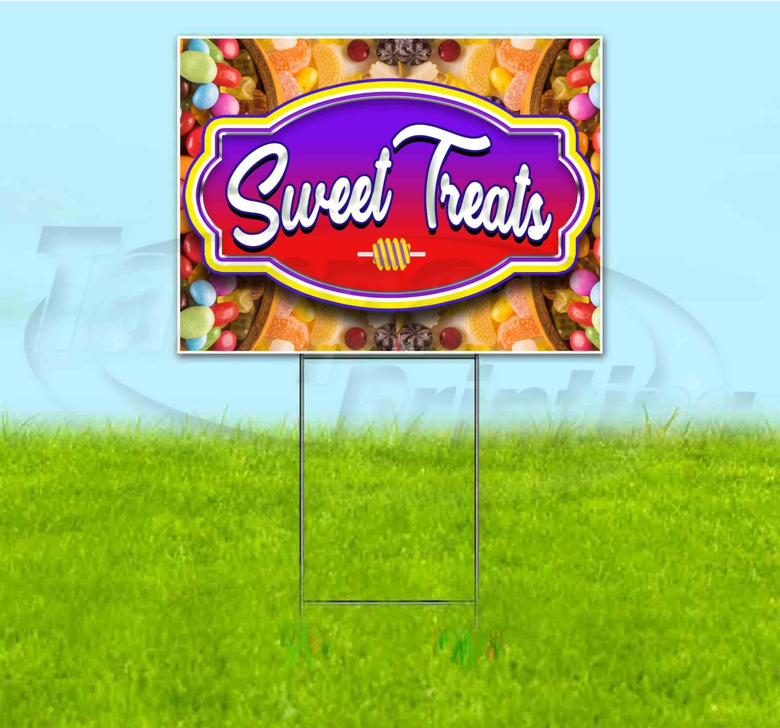 SWEET TREATS 18x24 Yard Sign WITH STAKE Corrugated Bandit BUSINESS USA FOOD