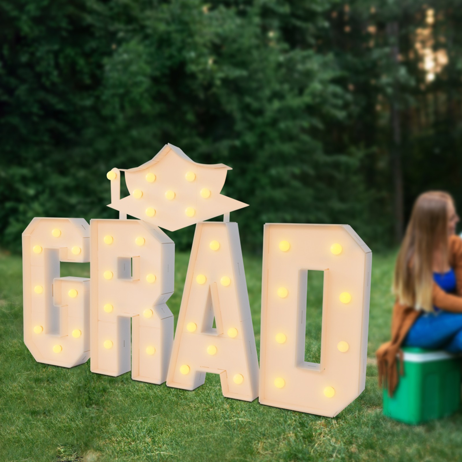 LED Light Up GRAD Marquee Numbers 2026 Graduation Decorations for Party Backdrop