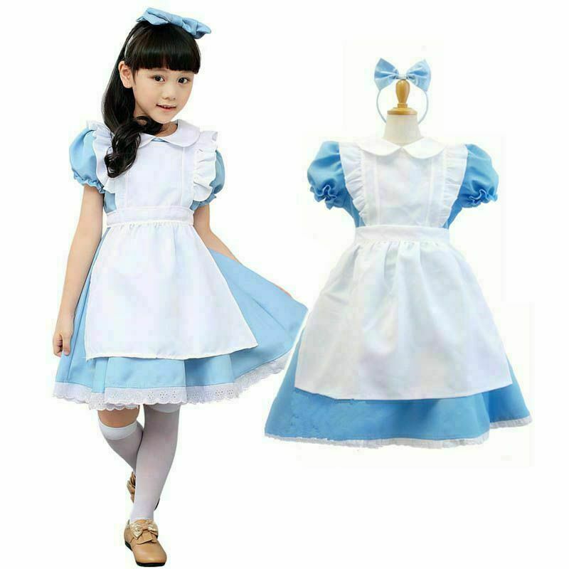 Kids Girls Halloween Costume Princess Fairytale Dress Up Aurora Snow White Alice