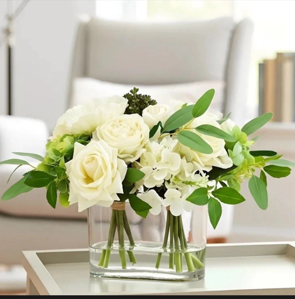 Nearly Natural Faux 10” Mixed Rose & Hydrangea Arrangement,Artificial Flowers Nearly Natural Faux 10” Mixed Rose & Hydrangea Arrangement,Artificial Flowers