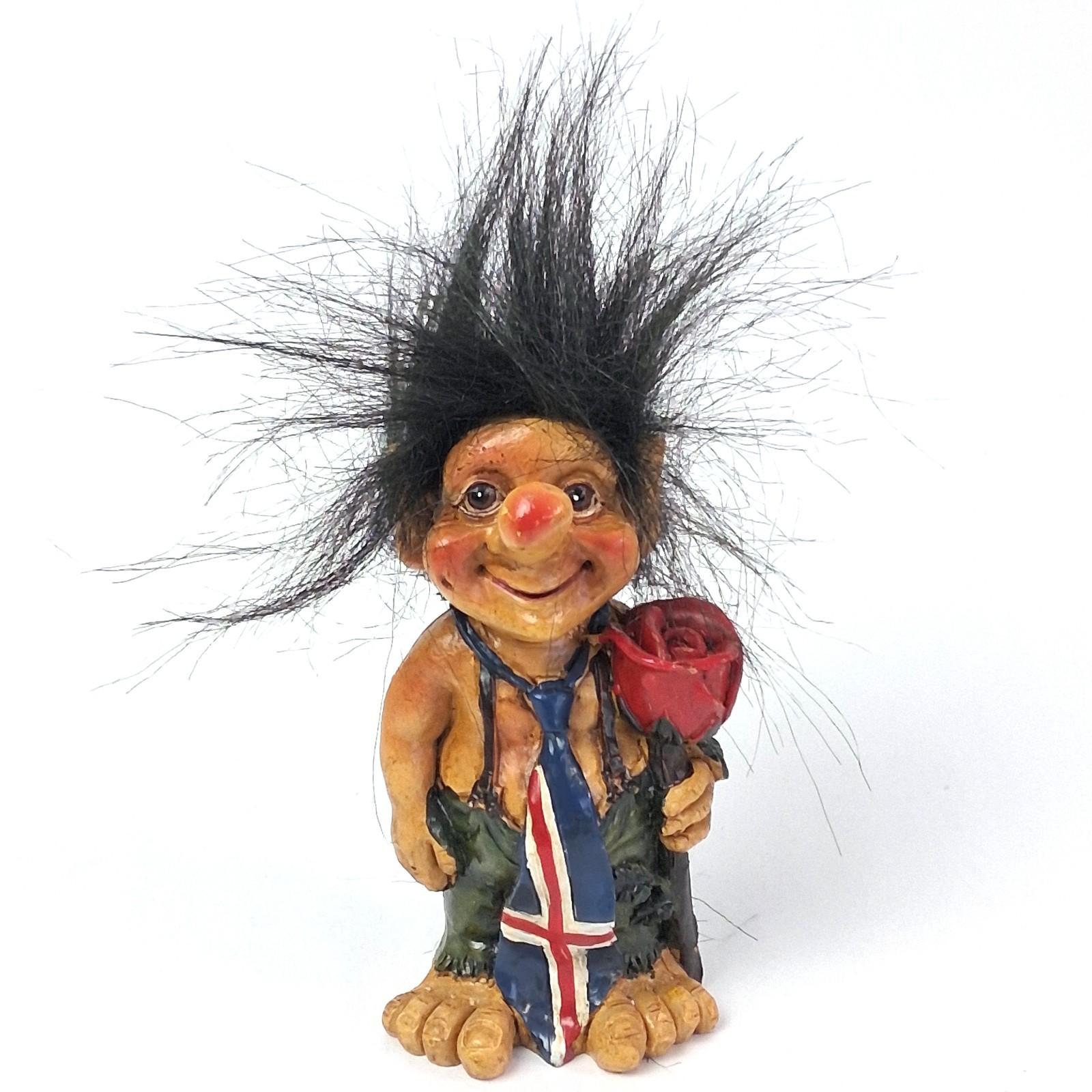 Vtg Lommedalen Troll Small Figurine with Rose 6\ Vtg Lommedalen Troll Small Figurine with Rose 6\