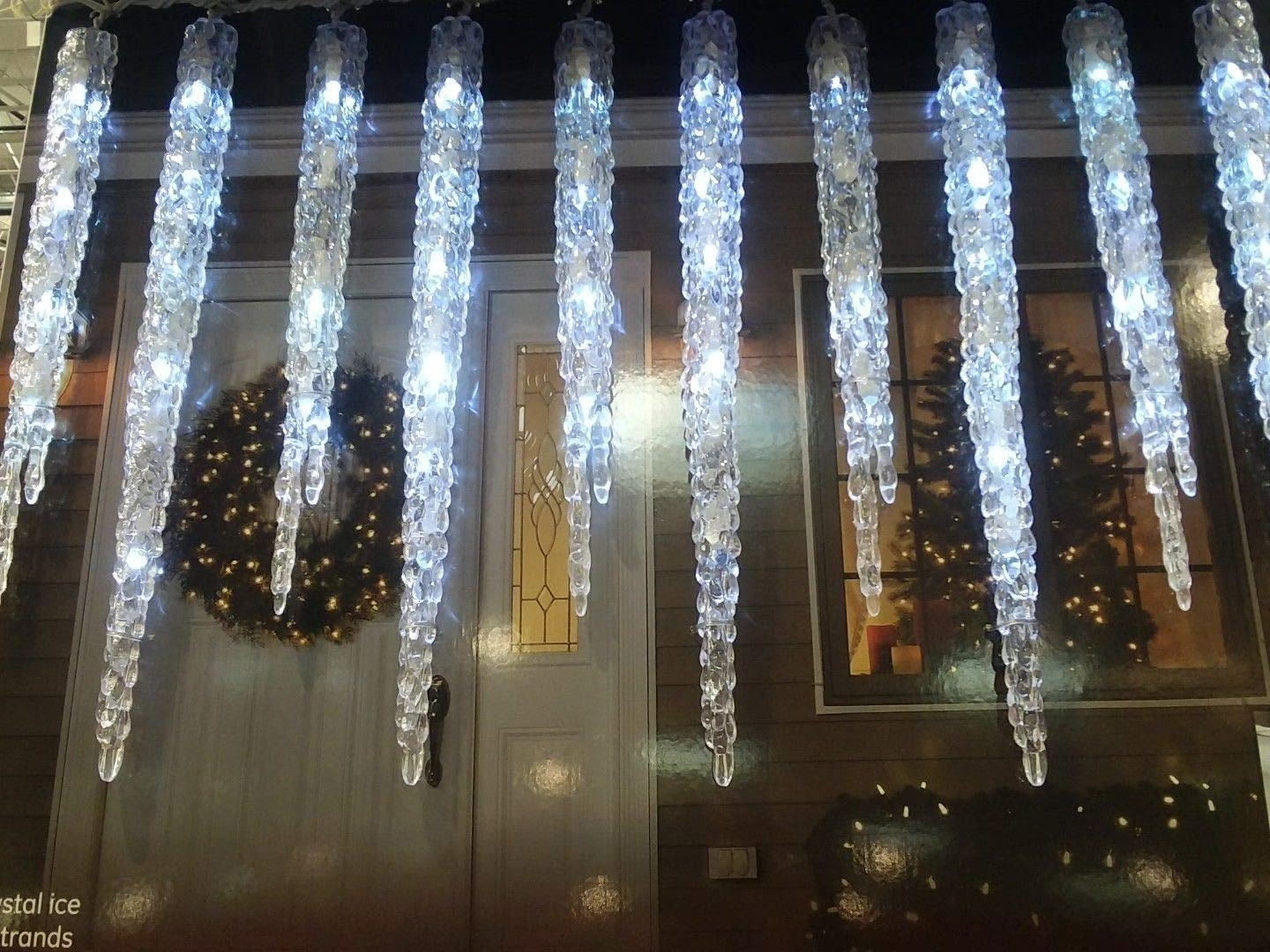GE 20 CT 100 LED TWINKLING ICE CRYSTAL SET, CRYSTAL WHITE *NIOB, NO HANGERS