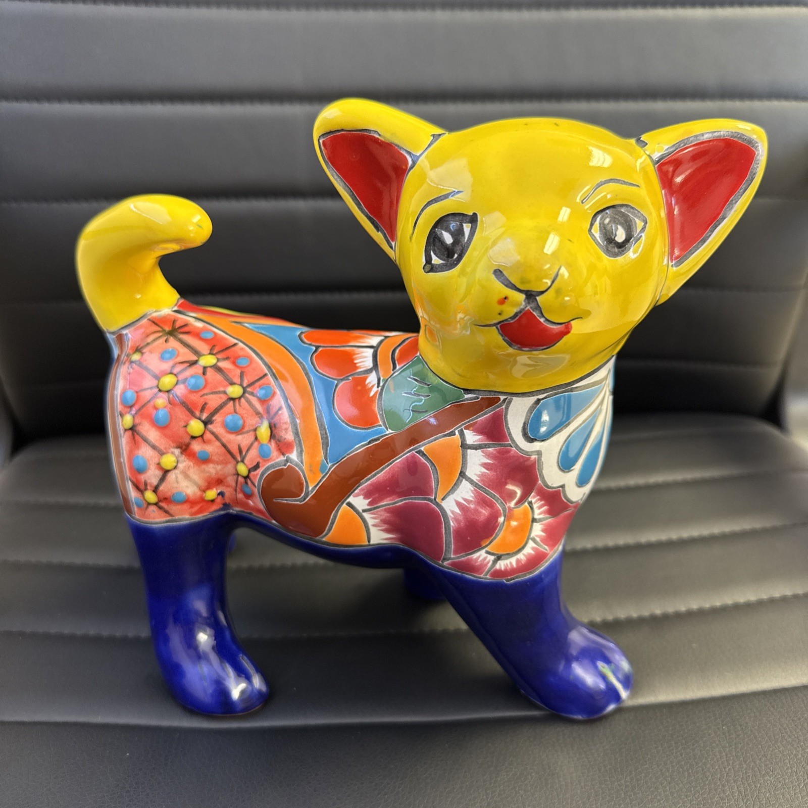 Colorful Chihuahua Puppy Dog Mexican Talavera Art 8x8x4” Hand Painted Ceramic Colorful Chihuahua Puppy Dog Mexican Talavera Art 8x8x4” Hand Painted Ceramic