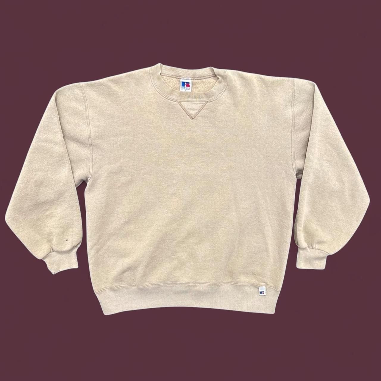 Russell Athletic V-Inset Sweatshirt Size L Tan USA Made Vintage 90s Russell Athletic V-Inset Sweatshirt Size L Tan USA Made Vintage 90s
