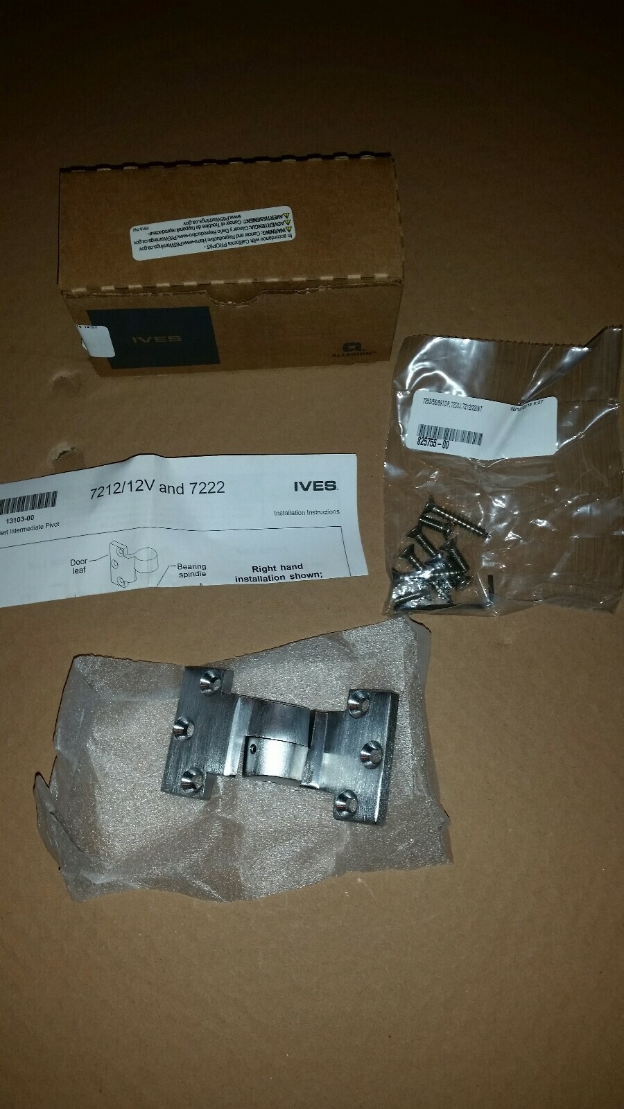 ives RH Intermediate Pivot 7212-7212v-7222 US26D Stainless Steel Chrome NEW