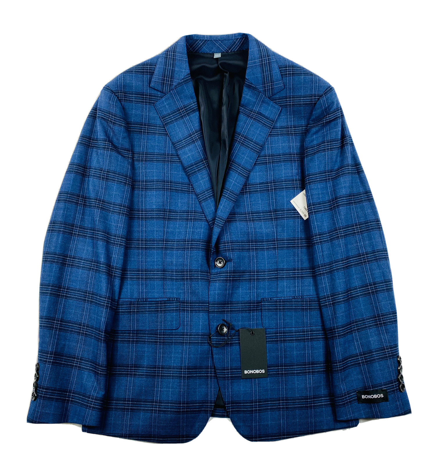 Bonobos Jetsetter Stretch Blue Plaid Wool Blazer 36S Slim Fit NWT Bonobos Jetsetter Stretch Blue Plaid Wool Blazer 36S Slim Fit NWT
