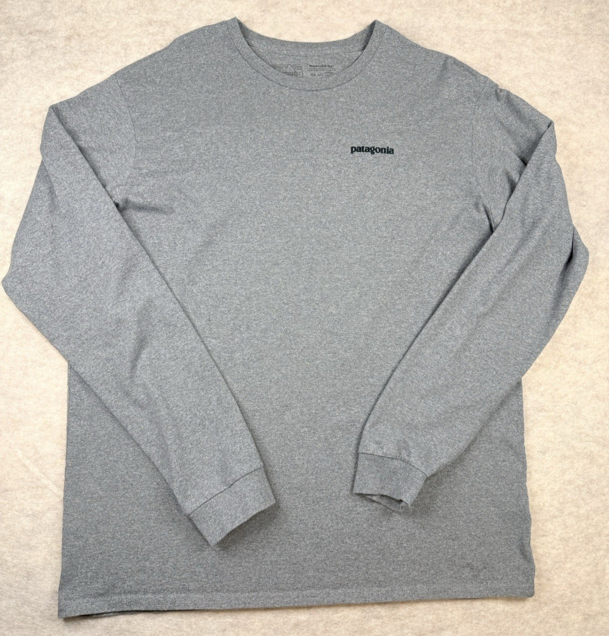 Patagonia Mens Large Gray Long Sleeve Tshirt Mountains And Logo