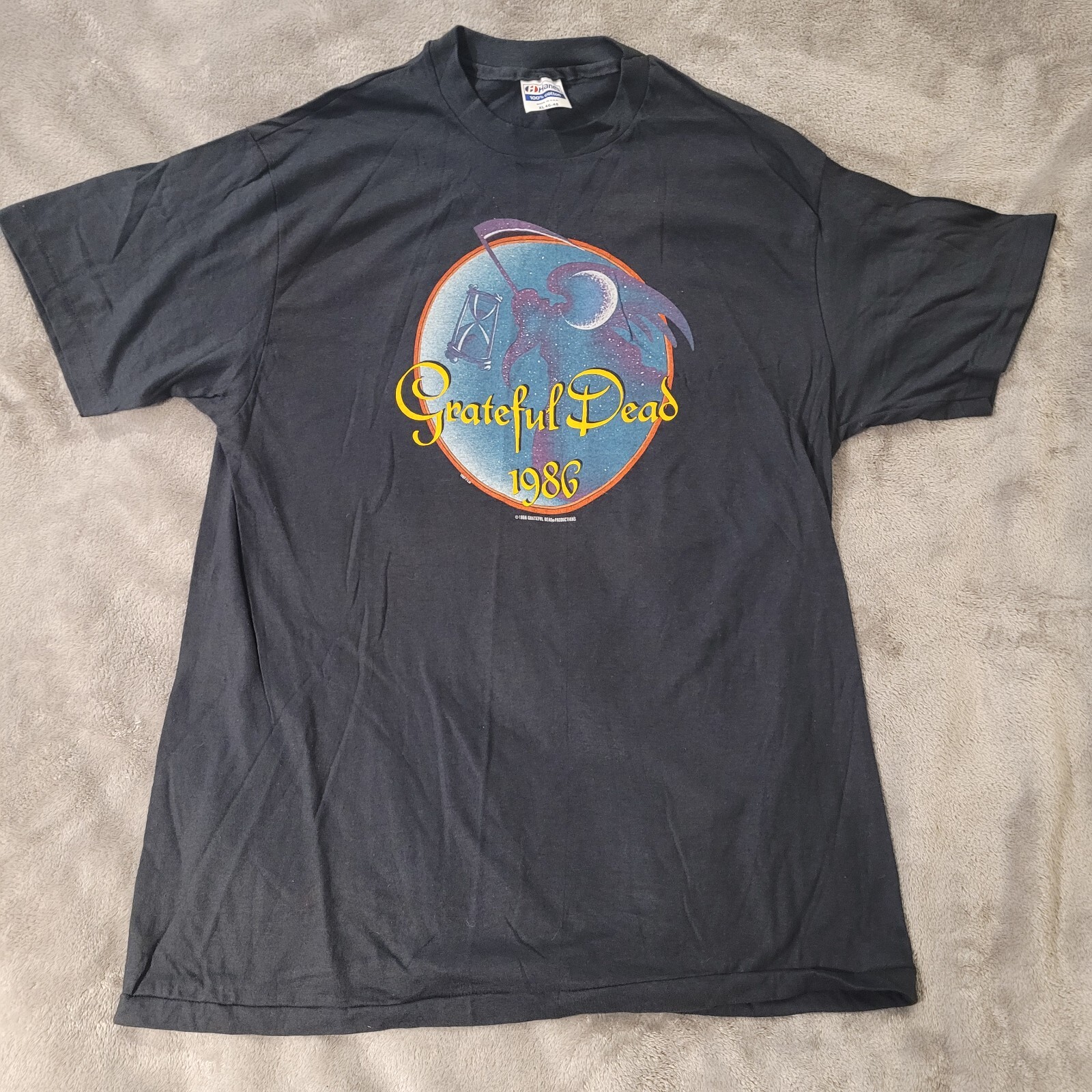 Vintage 1986 Grateful Dead Shirt XL Black New Years Eve Single Stitch GDP Rare