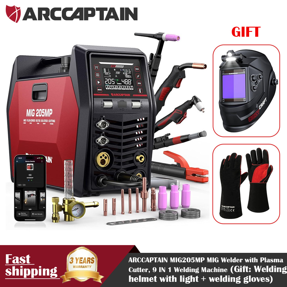 ARCCAPTAIN MIG205MP MIG Welder 9 IN 1 iControl APP Control 120/240V Dual Voltage