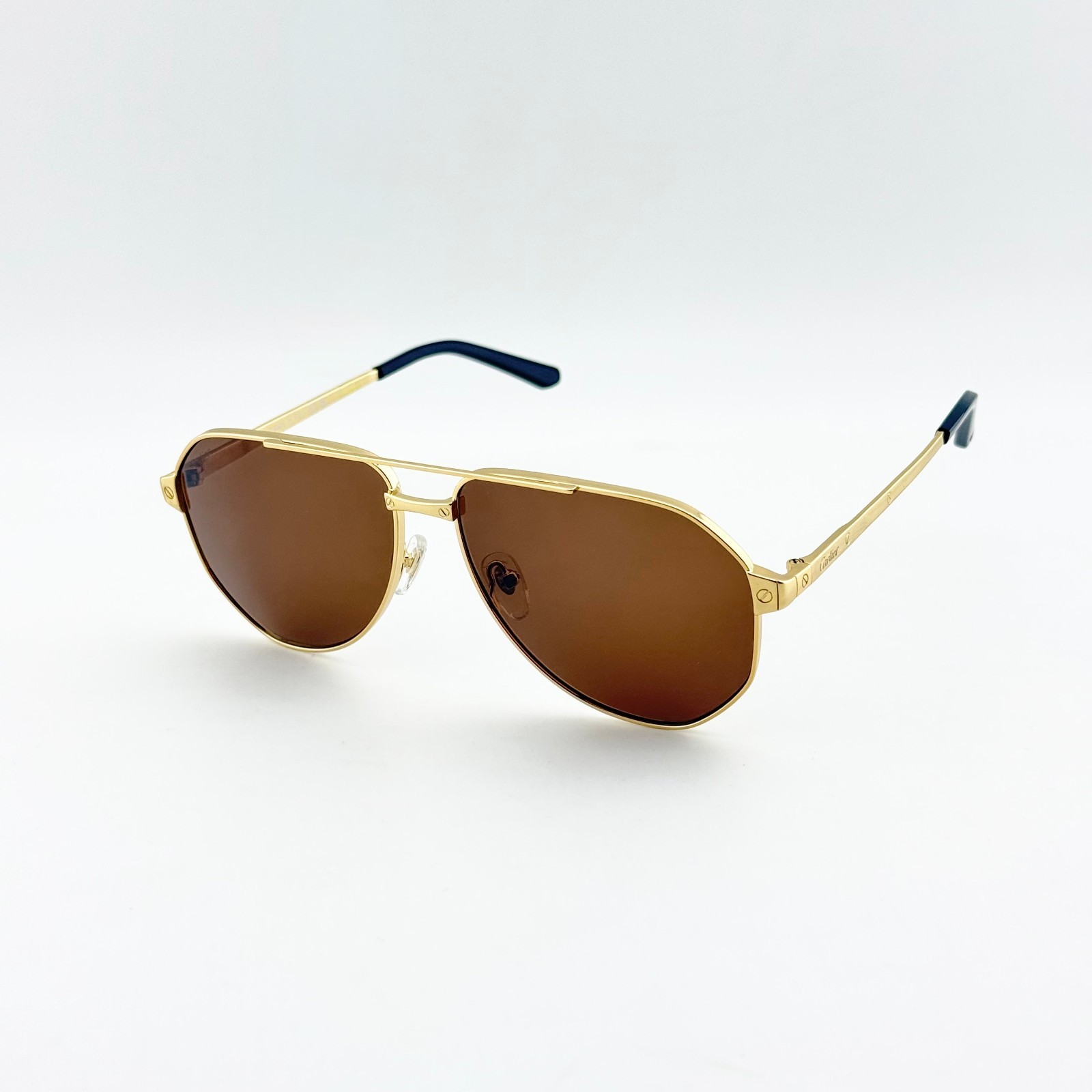 Cartier CT0461S Gold Aviator Brown Lens Sunglasses 60-14-145