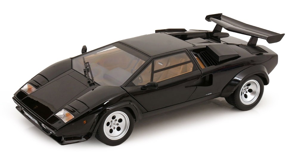 KK Scale 1/12 LAMBORGHINI COUNTACH LP 5000S QV BLACK 1985 (OPENING DOORS/BONNET)
