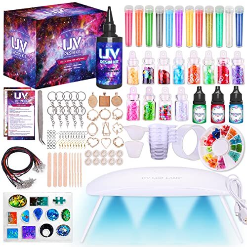 Epoxy UV Light Resin Kit with Jewelry Making Mold - 100G Silicone Molds UV Epoxy UV Light Resin Kit with Jewelry Making Mold - 100G Silicone Molds UV
