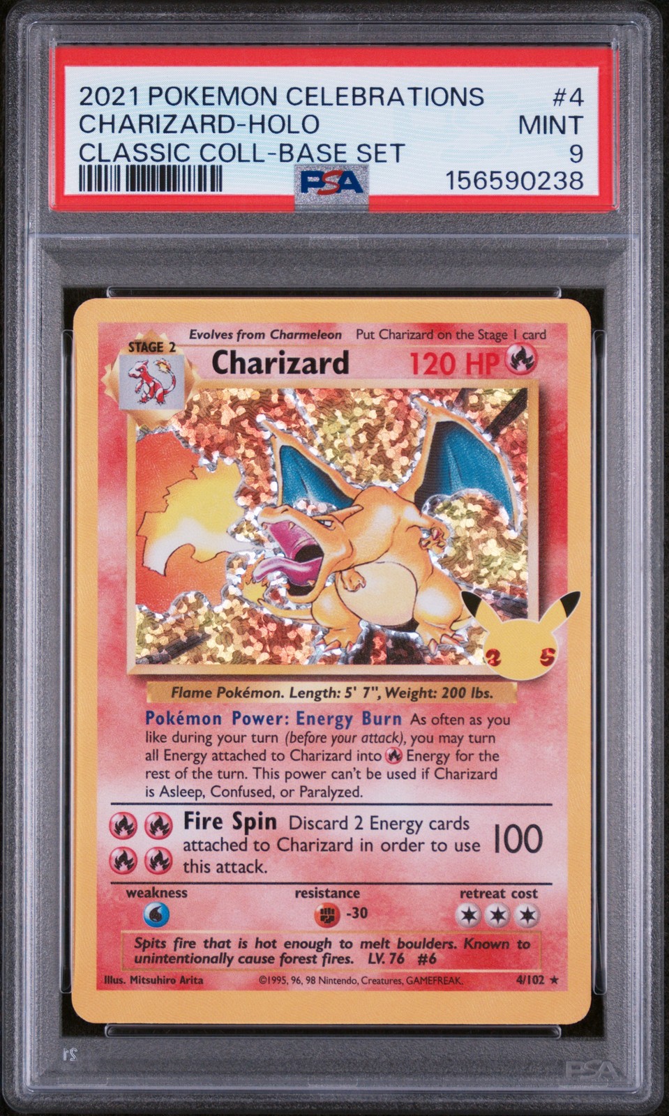 Charizard Holo 4 Celebrations Classic Collection Pokemon PSA 9 Charizard Holo 4 Celebrations Classic Collection Pokemon PSA 9