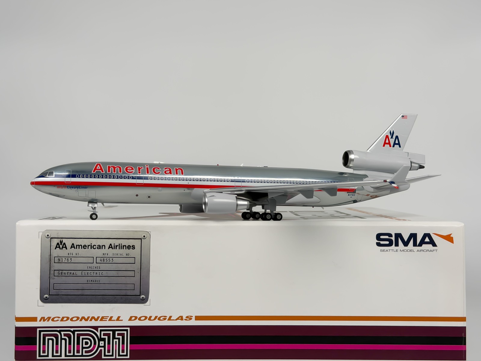 American Airlines McDonnell Douglas MD-11 1:200 Seattle Models N1763 American Airlines McDonnell Douglas MD-11 1:200 Seattle Models N1763