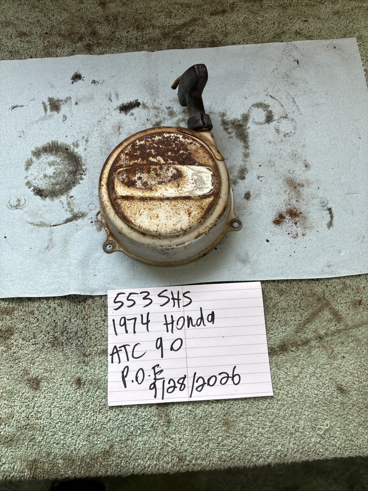 1974 Honda Atc 90 Recoil Rewind Pull Start Assembly 553 1974 Honda Atc 90 Recoil Rewind Pull Start Assembly 553